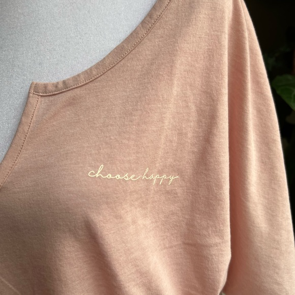 AUGUST INK Pink Choose Happy Loose Fit T Shirt | M/L - Picture 3 of 9